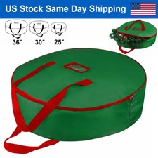 Green Christmas Wreath Storage Bag 25"-30"-36" Garland Container Bag Waterproof