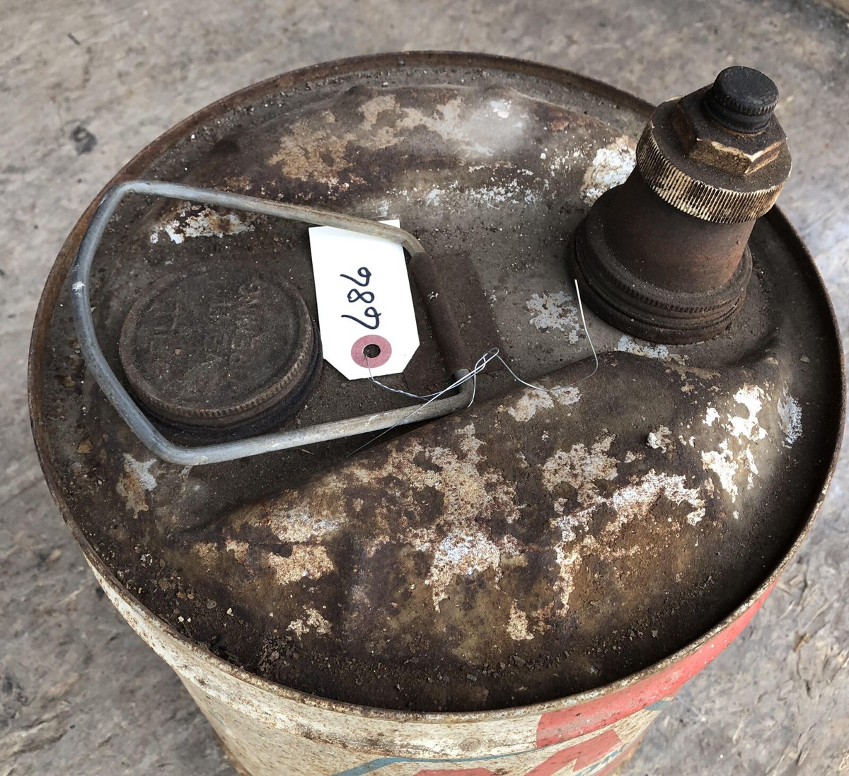 Marathon Metal 5 Gallon Can vintage fuel gas oil gear compound B