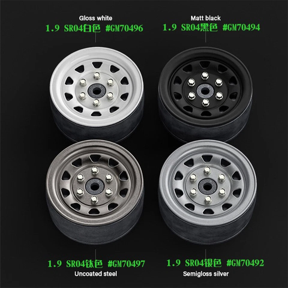 1.9" Wheels Rims for 1/10 RC Axial SCX10 90046 TRX4 CC01 D90 Metal Beadlock RIMS - Image 2 of 2