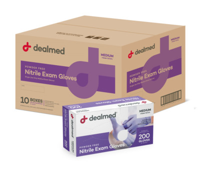 Dealmed Nitrile Exam Gloves, 200/Box, 10/Case