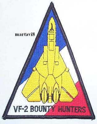 US.Navy F-14 Tomcat `VF-2 BOUNTY HUNTERS` Stoffabzeichen / Patch (F14-32)