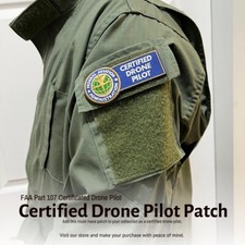 FAA Certified Drone Pilot Patch 2 x 4 inch (w hook and loop closure or be sewn)