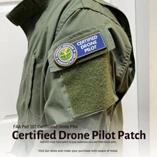 FAA Certified Drone Pilot Patch 2 x 4 inch (w hook and loop closure or be sewn)