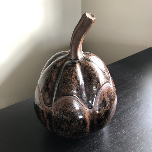 Fine Signed EM Studio Pottery Lidded Pumpkin Soup Tureen Gorgeous Handmade Art - Picture 2 of 12