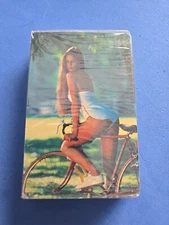 Vintage Girl In Bicycle Playing Cards Sealed Hoyle USA New Sealed