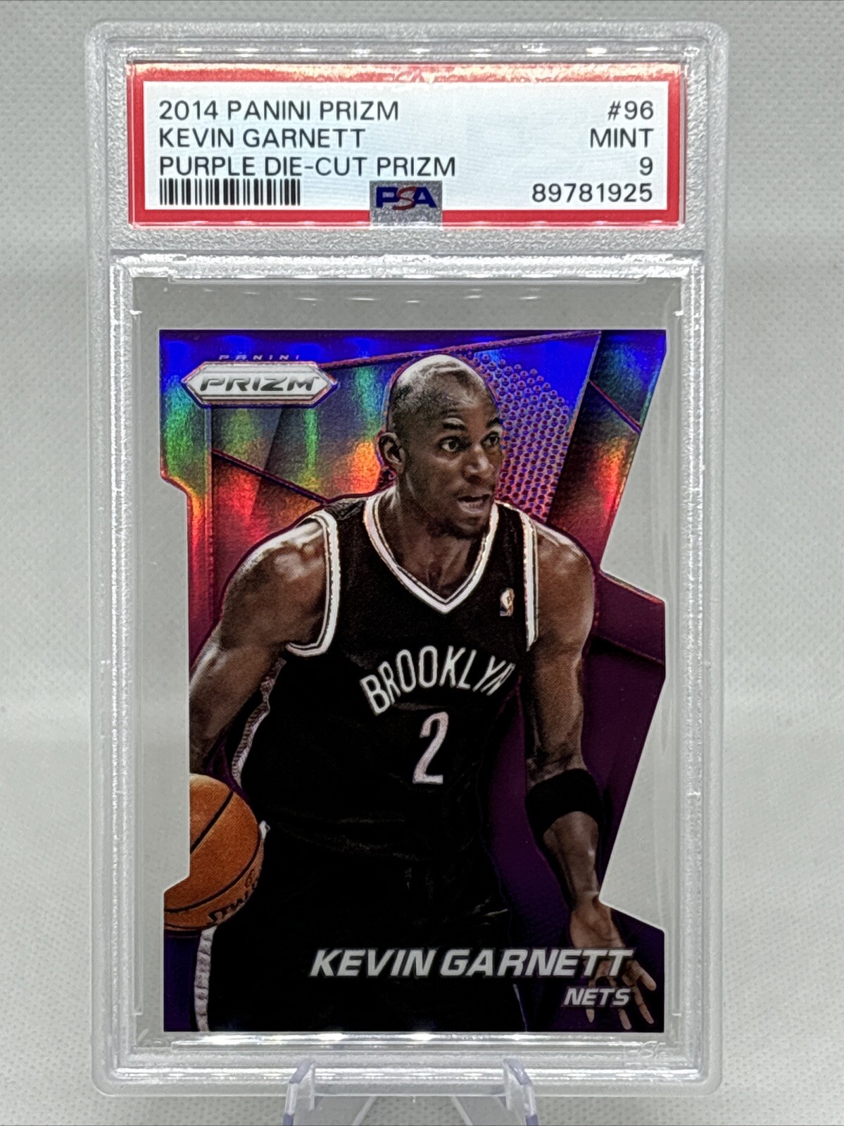 2014-15 Prizm #96 Kevin Garnett /139 Purple Prizm Die-Cut HOF PSA 9 MINT POP 3