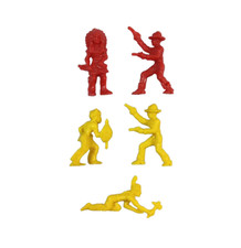 Lido Cowboy and Indian Lot of 5 - Red Yellow Plastic