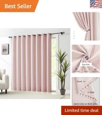 Extra Wide Pom Pom Blackout Curtains 100x84” - Ideal for Kids’ Nurseries