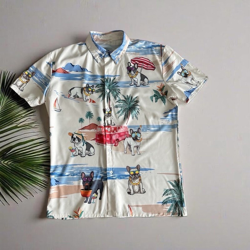 French Bulldog Frenchie Hawaiian Shirt Size 3XL NEW