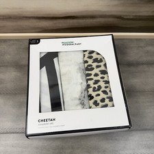 Pottery Barn Kids Modern Baby Cheetah Muslin Swaddle Set/3 Multicolor NWOT