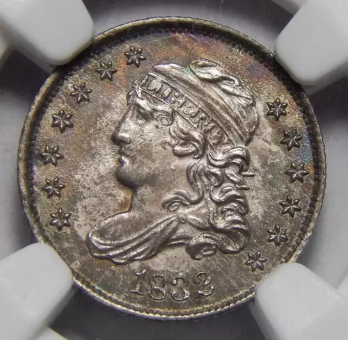 1832 NGC MS65 CAPPED BUST HALF DIME