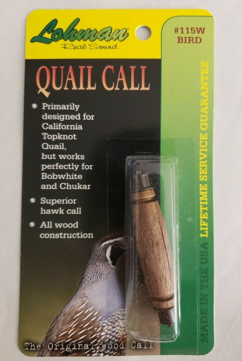 Lohman Wood Quail Call 115W California TopKnot Bobwhite Chukar NEW eBay