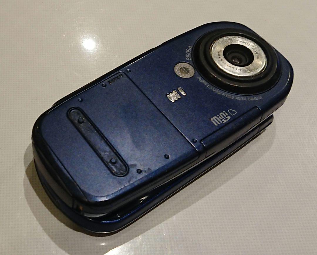 Panasonic - ドコモ docomo P505iS 本体［未使用］ Panasonic Docomo P505Is Blue Flip Phone Mobile Retro
