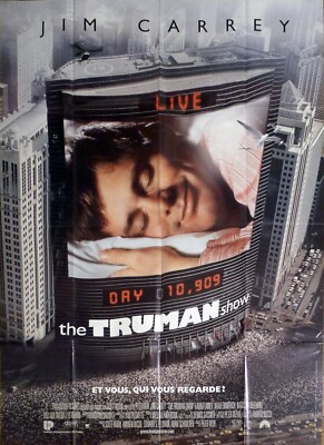 THE TRUMAN SHOW - CARREY / WEIR / TV REALITY - ORIGINAL FRANZÖSISCHES FILMPLAKAT