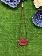 Street Level Burgandy Crossbody Gold Hardware Purse Faux Suede