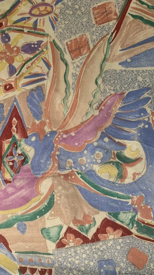 Opulent Sateen Style Abstract Art-ToWear Or Decorate Fabric Approx 63x11.5” - Image 4 of 4