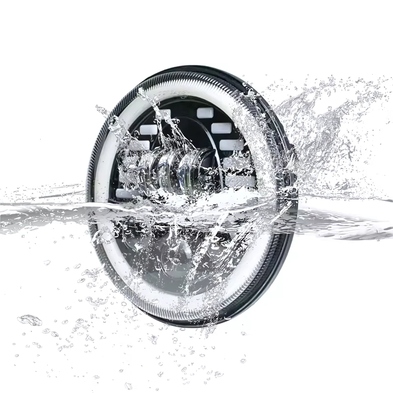 Faro LED de 7 pulgadas de haz alto bajo DRL luz de giro para Harley Davidson Street Glide Foto 4 de 4