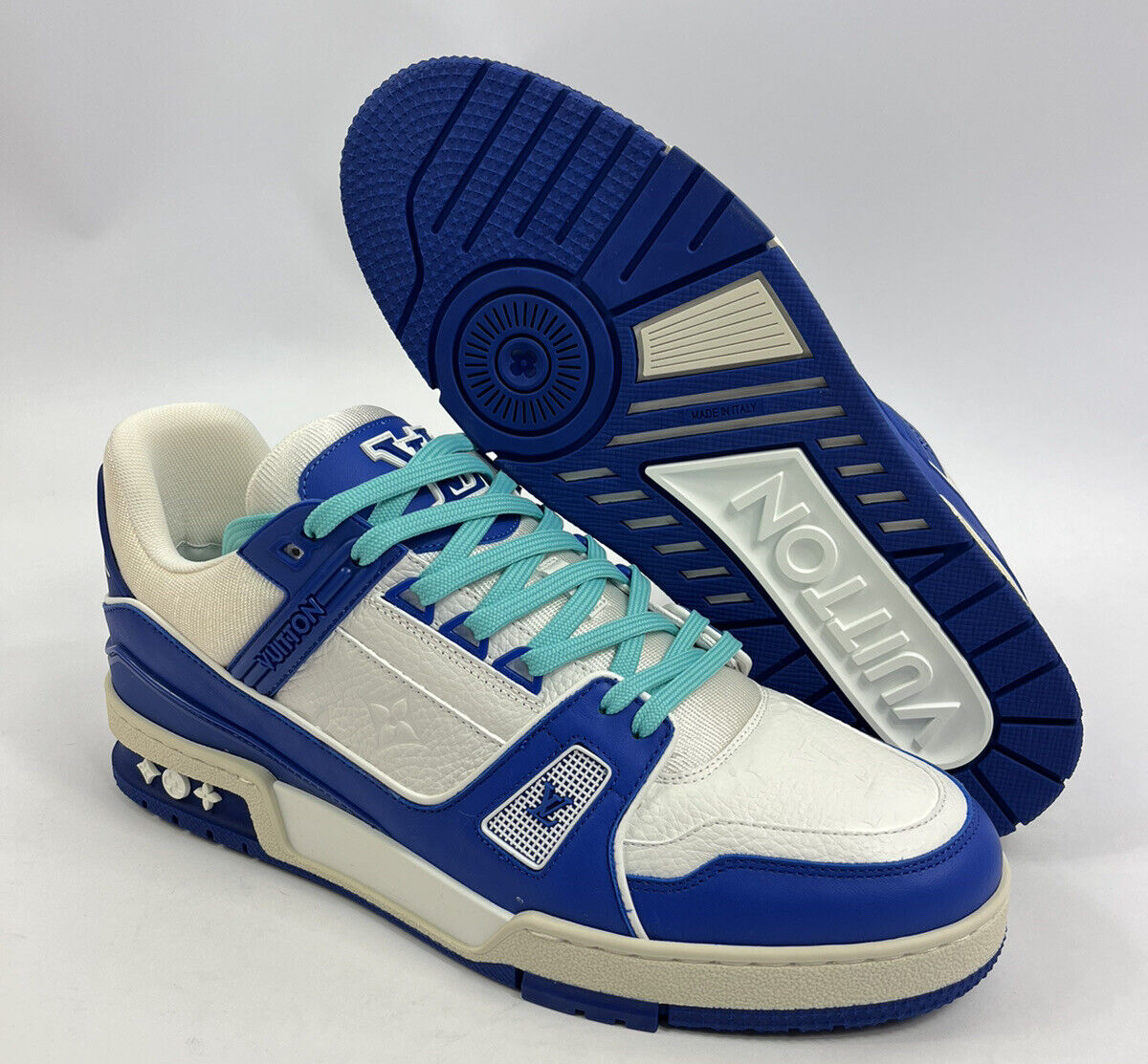 LOUIS VUITTON BY VIRGIL ABLOH 1A9VO8 BLUE SNEAKERS SIZE: 8 FITS