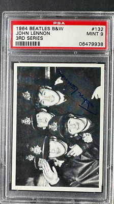 1964 Topps Beatles B & W 3rd Series #132 John Lennon PSA 9 LOW POP