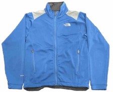 North Face Men's Fleece Jacket TKA Stretch Full Zip Adjustable Waist Blue Size S