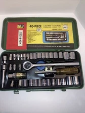52 Piece 1/4 3/8 1/2 Drive Combination Socket Set Pro Brand SAE & Metric 