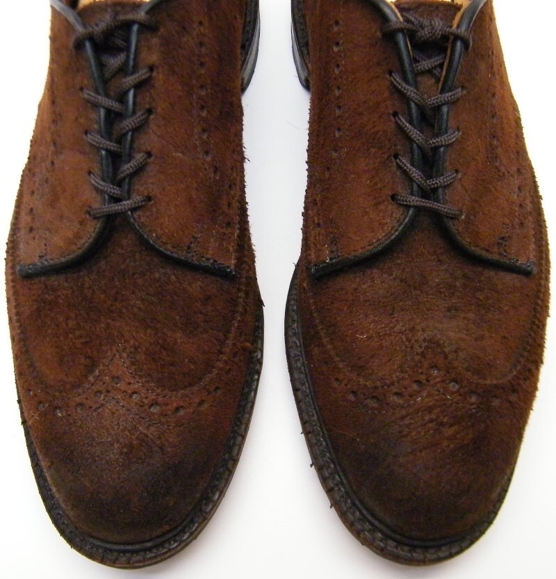 MENS ALLEN EDMONDS BIG SUR BROWN SUEDE LEATHER WINGTIP OXFORD