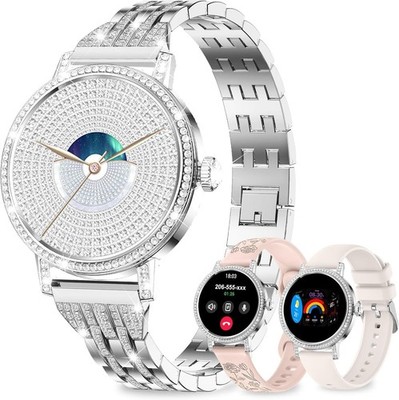 Smartwatch Damen Frauen mit Telefonfunktion Armbanduhr für iOS Android Outdoor