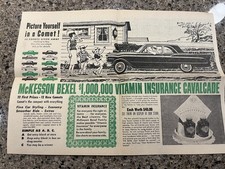 Vintage 1960 McKesson Bexel Vitamins Comet Giveaway Print Ad Double Sided
