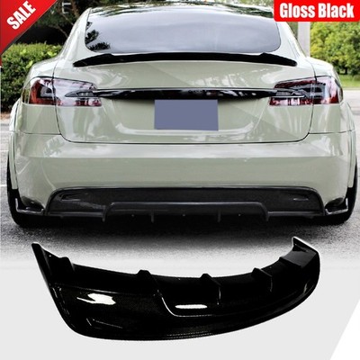 Gloss Black Rear Bumper Diffuser Lip Body Kits For Tesla Model S Sedan 2016-2019