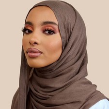 Fashion Modal Cotton Jersey Hijab Scarf Long Muslim Shawl Plain Soft Turban Tie