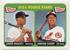 2014 Topps Heritage Rookie Stars Xander Bogaerts Jonathan Schoop Card RC #49. rookie card picture