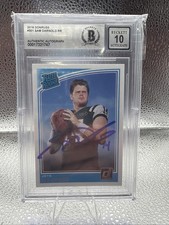 2018 Panini Donruss Sam Darnold (RC) Rated Rookie On-Card Auto BGS 10. rookie card picture