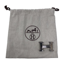 Authentic Hermes Mini Constance H Brushed Silver Belt Buckle Dust Bag Womens
