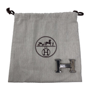 Authentic Hermes Mini Constance H Brushed Silver Belt Buckle Dust Bag Womens