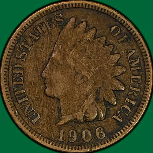 1906 Indian Head Cent Extremely Fine XF Coin #32099