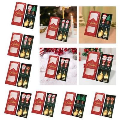 Weihnachtslöffel Gabeln Set Weihnachtsbesteck für den täglichen Gebrauch Küche Dessert