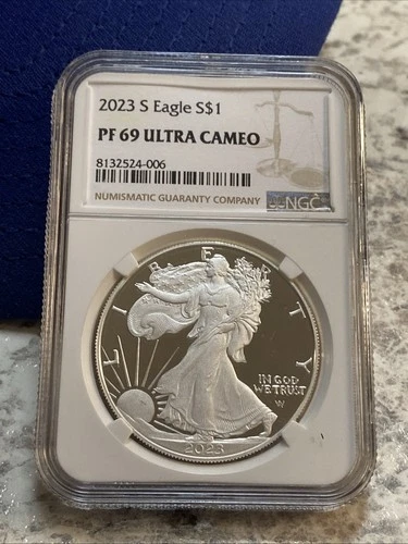 2023 S ~ NGC PF69 ULTRA CAMEO 1 OZ AMERICAN SILVER EAGLE ~ BROWN LABEL