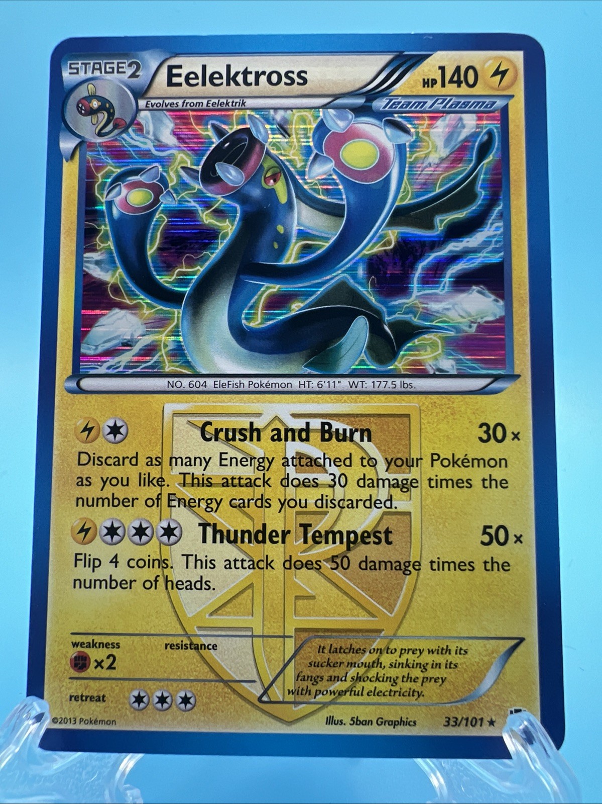 NM-MINT Eelektross 33/101 HOLO RARE BW Plasma Blast Pokemon Card 512