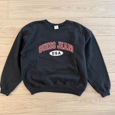GUESS JEANS USA  Black  CREWNECK PULLOVER SWEATSHIRT SIZE XL
