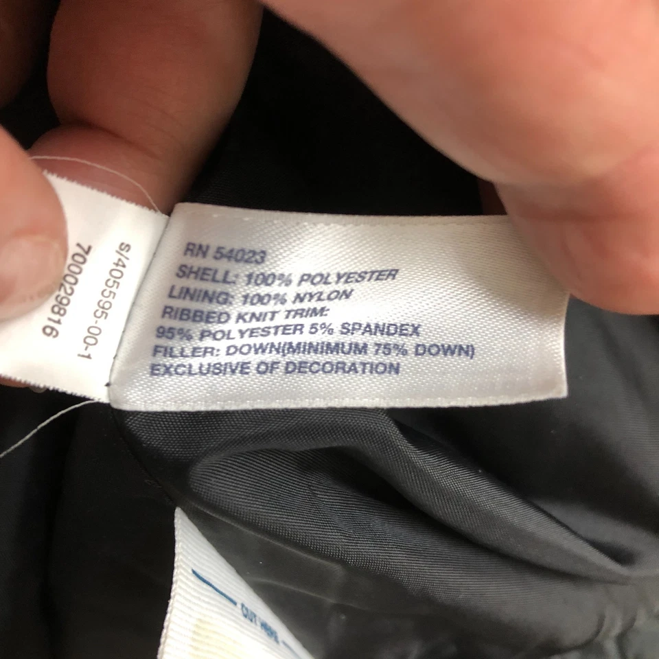 Chaqueta GAP Grande Adulto Negra Más Cálida Cremallera Completa Bolsillo Acolchado Acolchado Abajo Para Hombres L Foto 4 de 4