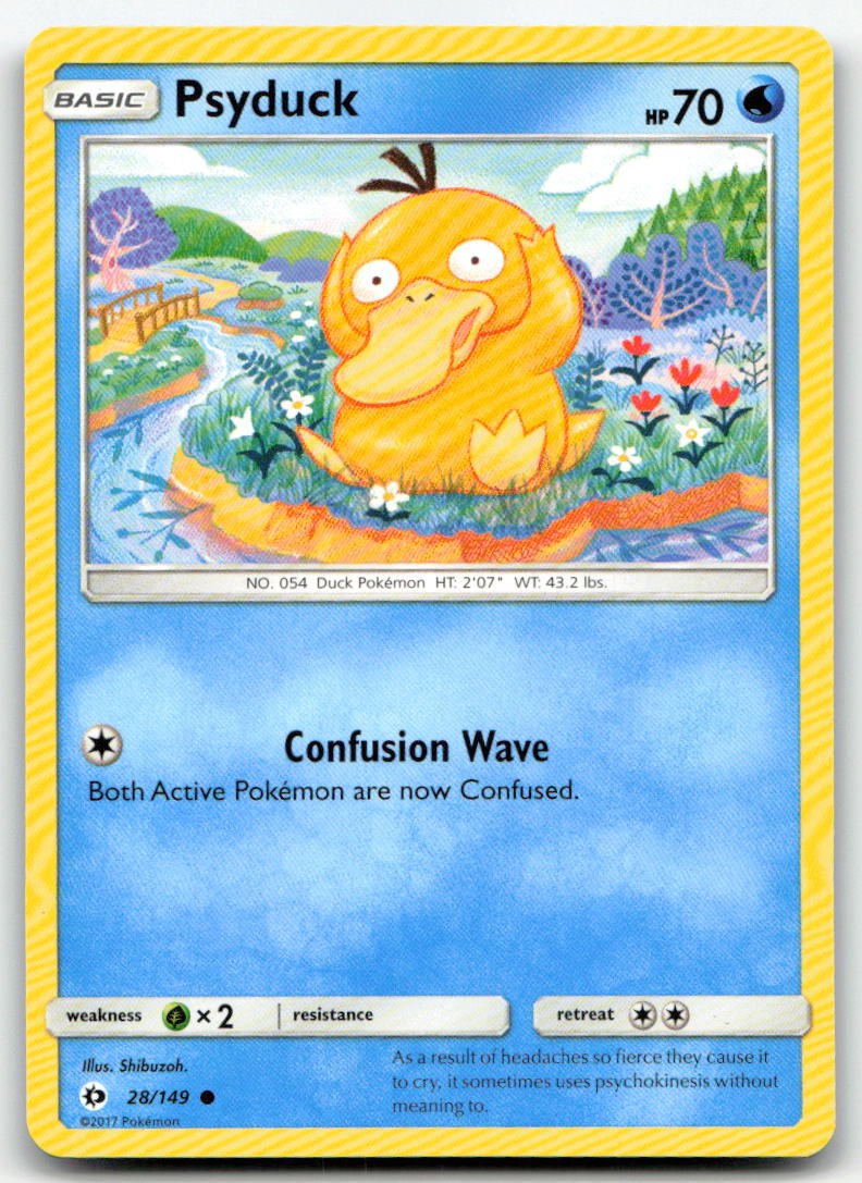 Psyduck 28/149 Common SM Base Set Pokemon Near Mint