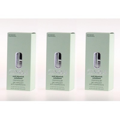 3x Clinique Anti-Blemish Solutions Cleansing Gel 125ml