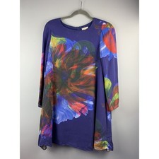 Anthropologie Leifsdottir XS Fanned Flora watercolor dress flowy Silk