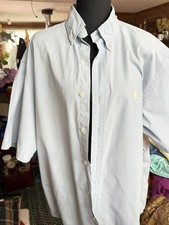 Ralph Lauren Polo Blake Men s Pale Blue Short Sleeve Button Up Shirt Sz L