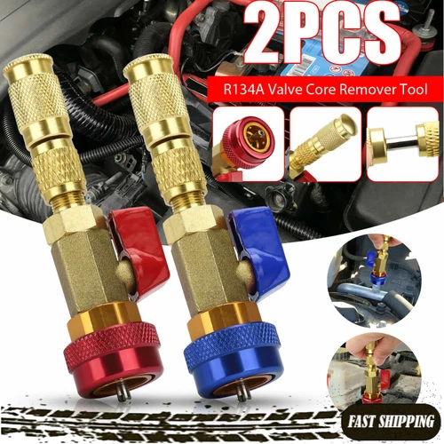 HVAC AC R134A R12 Valve Core High &  Low Pressure Quick Remover Install Tool Set