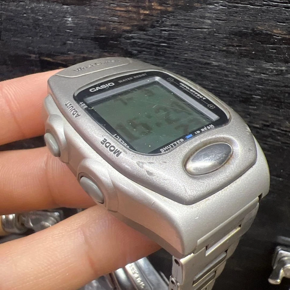 Reloj de pulsera con cámara Casio WQV-1 2220 WQV-2 correa plateada reloj cuadrado digital #403 Foto 4 de 4