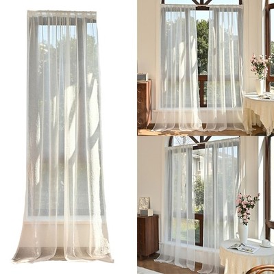 Semi-Transparents Sheer Voile Polyester Curtain Transparents Curtain for Bedroom
