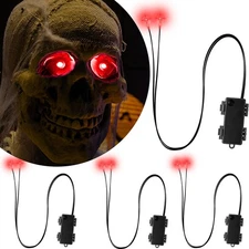 Red Led Glowing Eyes with Timer & Waterproof, 4 Pcs Light Up Skeleton Eyes, H...