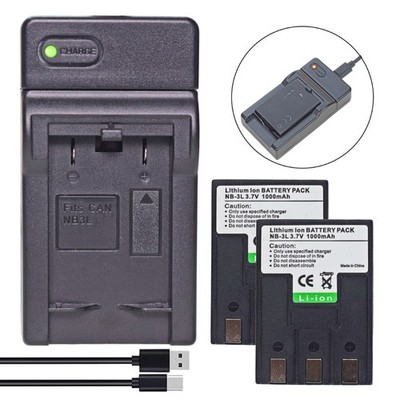 2x NB-3L Battery &Charger for Canon Canon PowerShot SD500 SD550 SD100 SD20 SD10