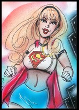 DC SUPERGIRL Original Sketch Card Painting by Bianca Thompson